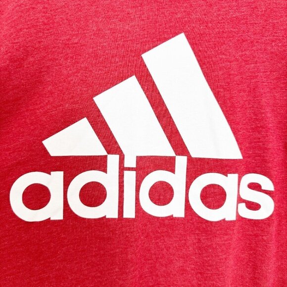 Adidas 3 Stripes Amplifier Tee T-Shirt Red Mens Athletic Workout Casual Shirt XL - Picture 3 of 5